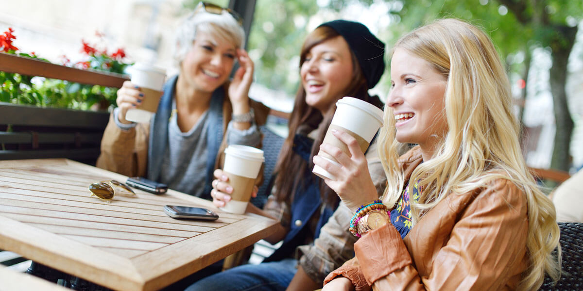 Teens drinking coffee